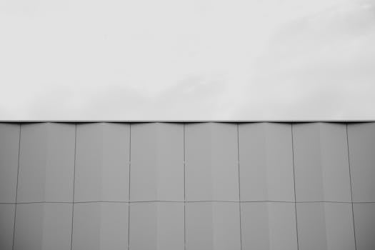 Simple grayscale facade with clean lines and minimal design, perfect for modern architectural themes.