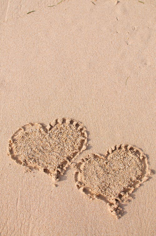 Heart Shaped Sand on Beach