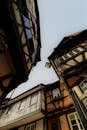 Low Angle Photography of Yellow German Buildings