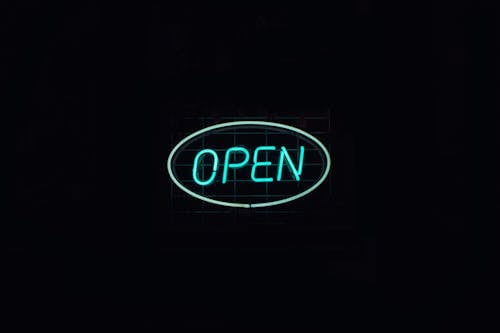Free Open Neon Signage on the Wall Stock Photo