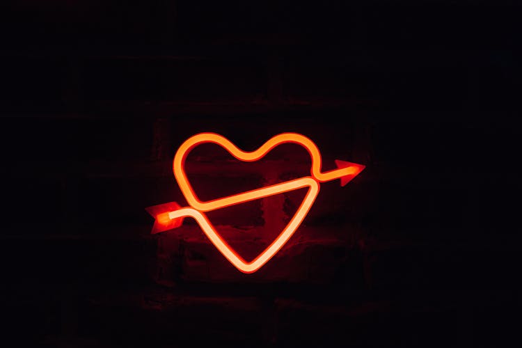 Heart Neon Signage In Close Up Photography