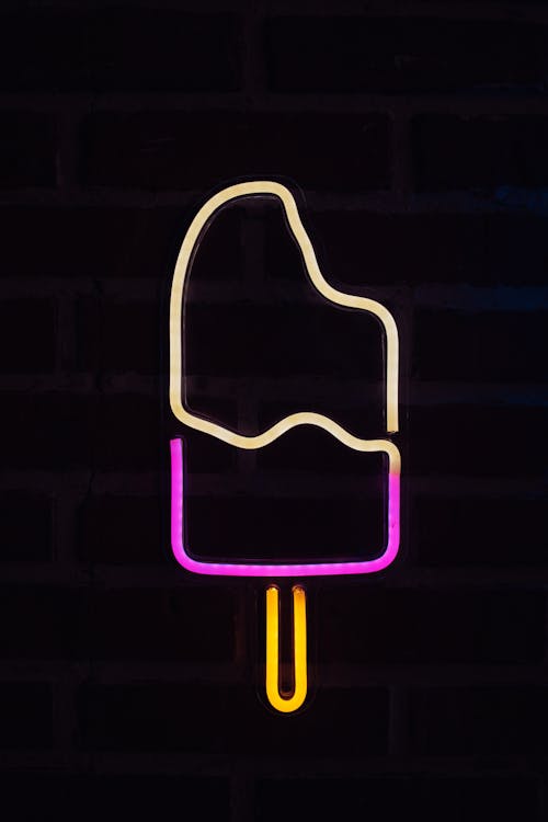 Foto profissional grátis de luz neon, sinal de neon, sorvete