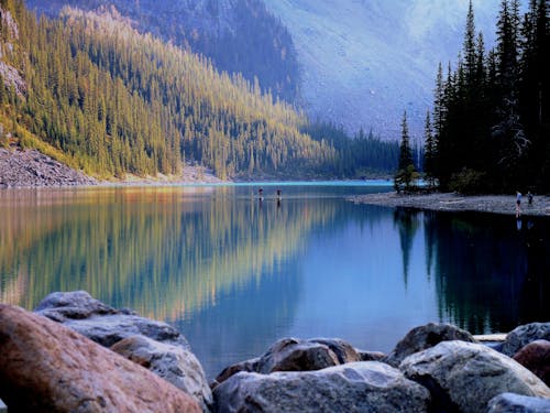 Scenic View of River in Mountain Landscape