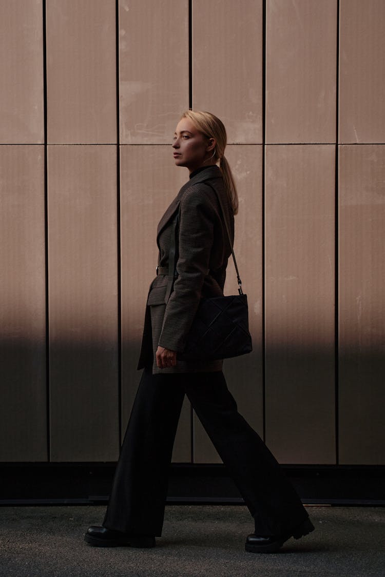 A Woman Walking On The Street