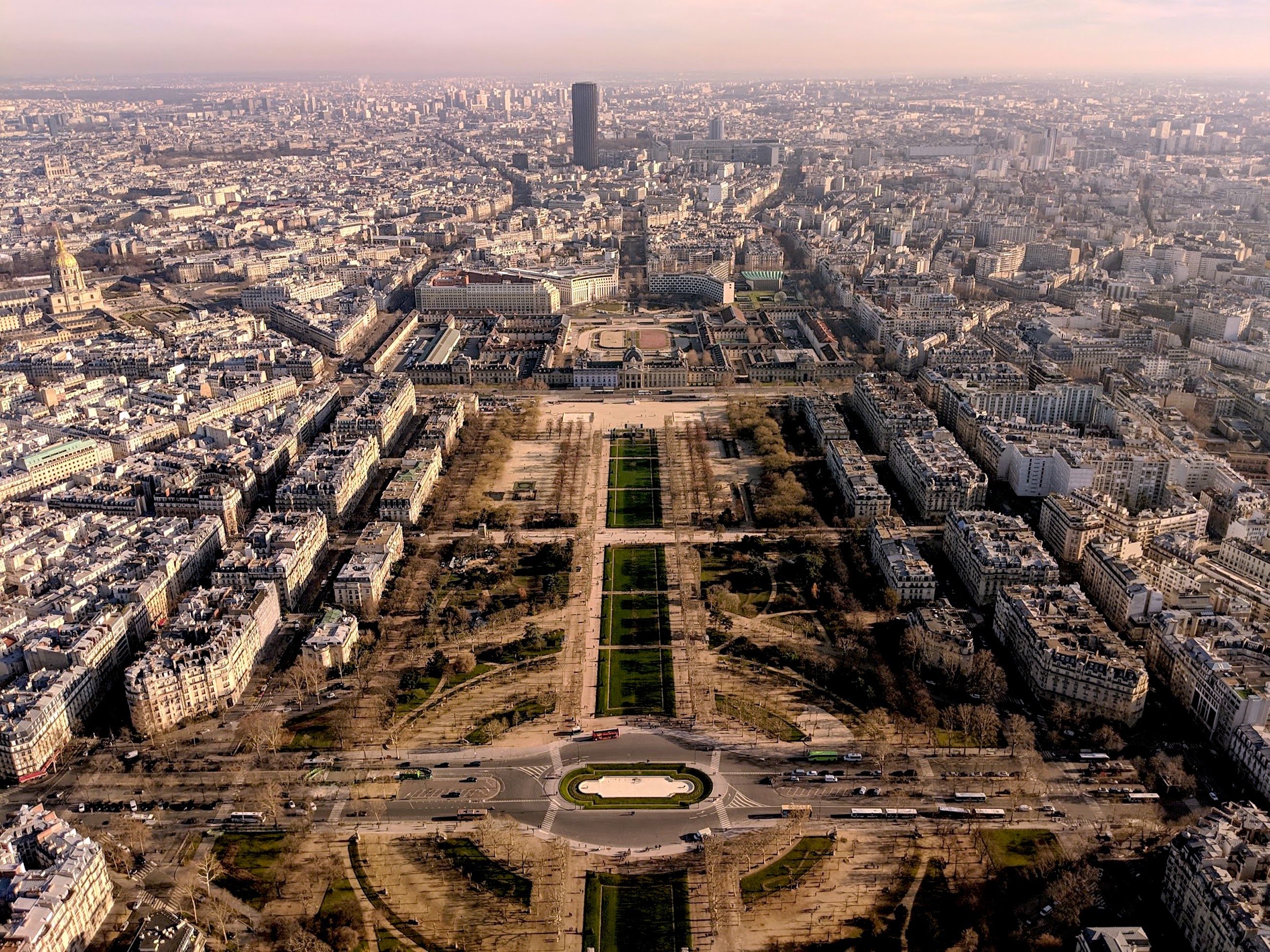 Stunning aerial view of Paris showcasing iconic cityscape and architecture.
