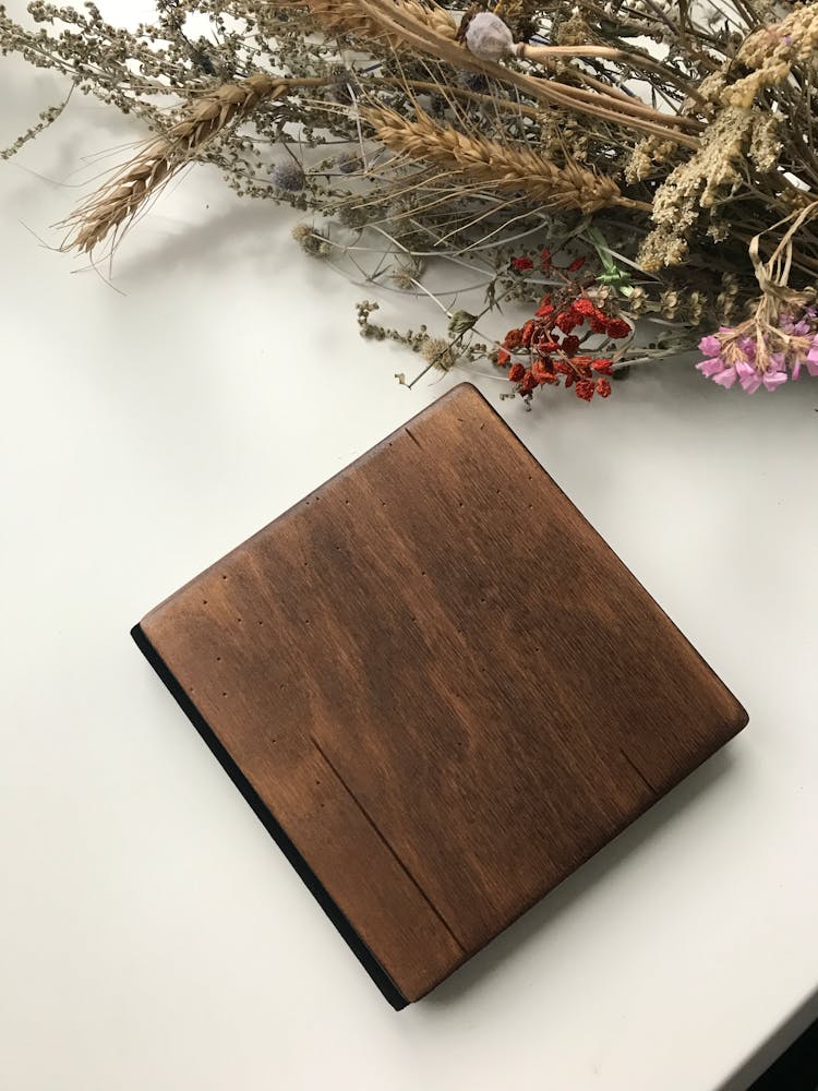 Wooden Book Binding On Table