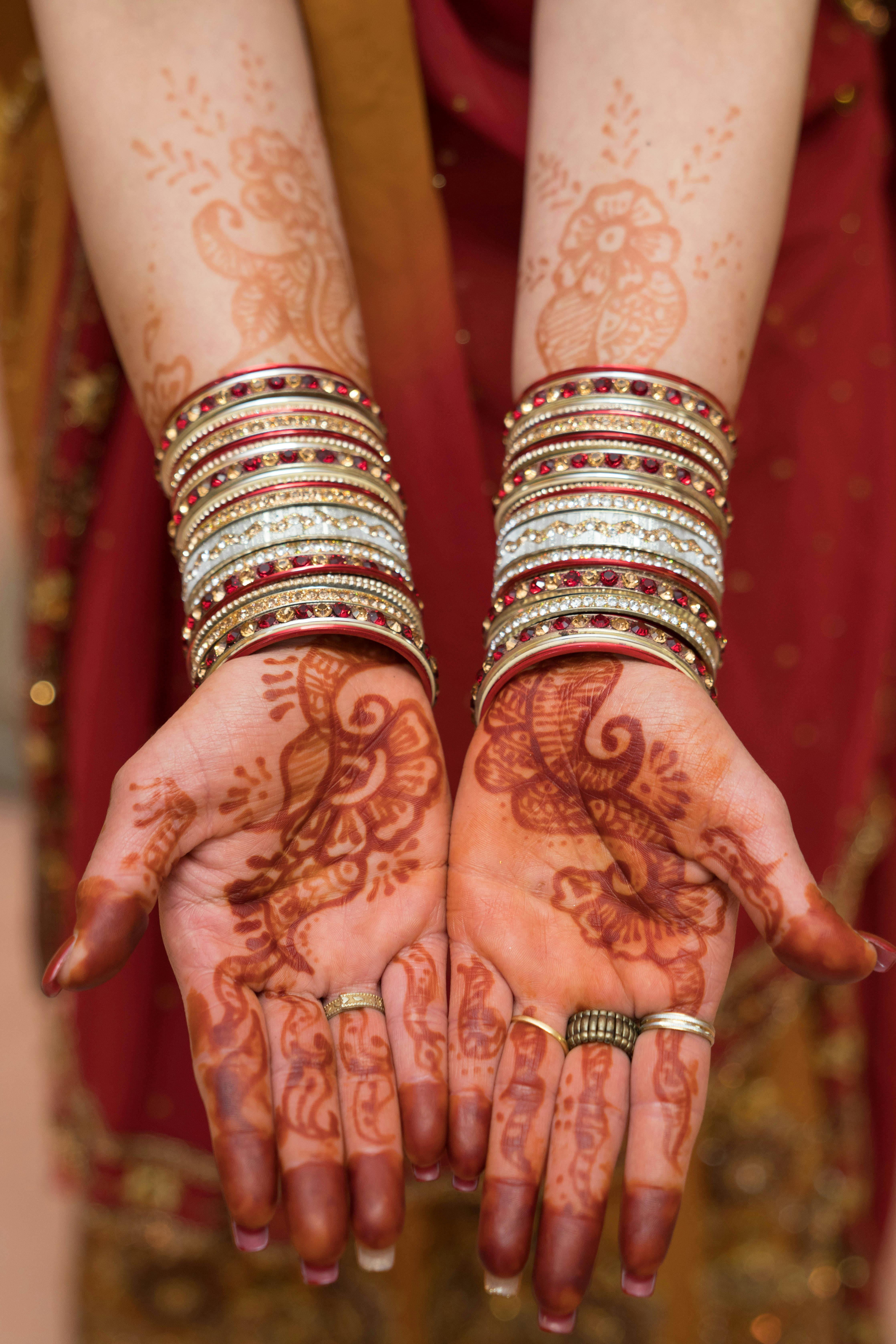 Indian Hands with Mehendi Draws and Bracelets Stock Photo - Image of body,  girl: 147691344
