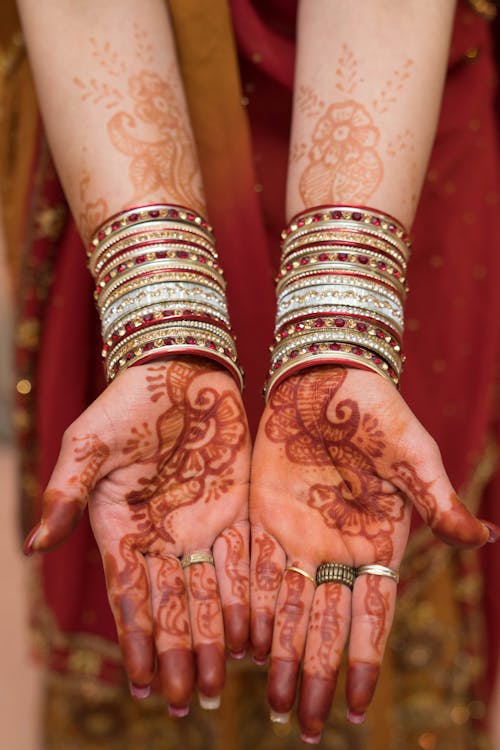 印度婚禮, 垂直拍攝, 手 的 免費圖庫相片