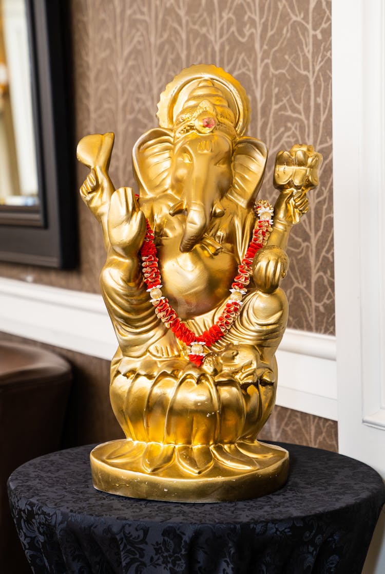 A Golden Figurine Of An Elephant