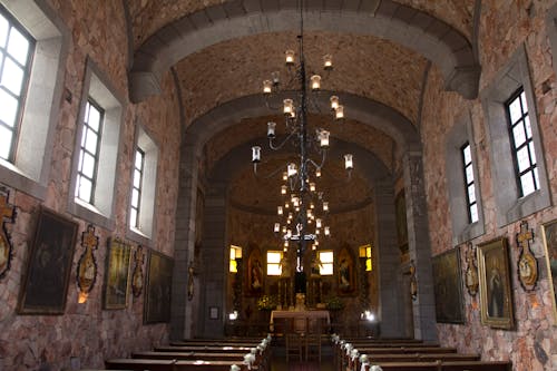 Cobblestone Walls of a Church Interior