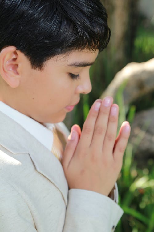 無料 垂直ショット, 子, 手を祈るの無料の写真素材 写真素材