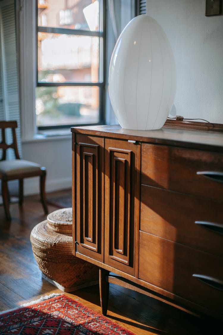 Vintage Wooden Dresser In Cozy Room