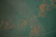 Decorated brick wall with old painting