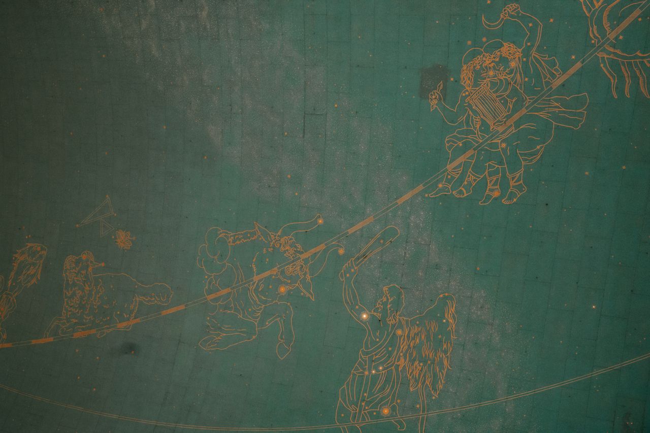 interior of old museum with classic historic painting on wall from col