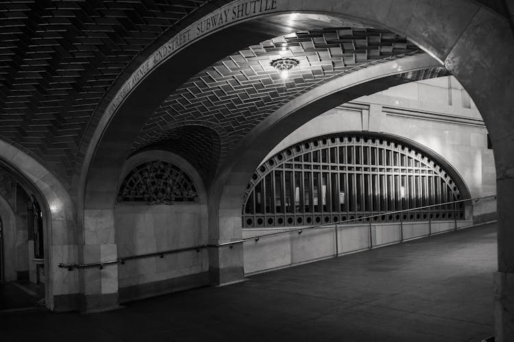 Arched Passage Of Public Subway Station