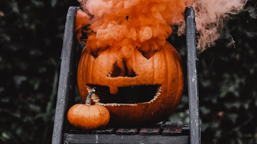 A Smoking Orange Pumpkin