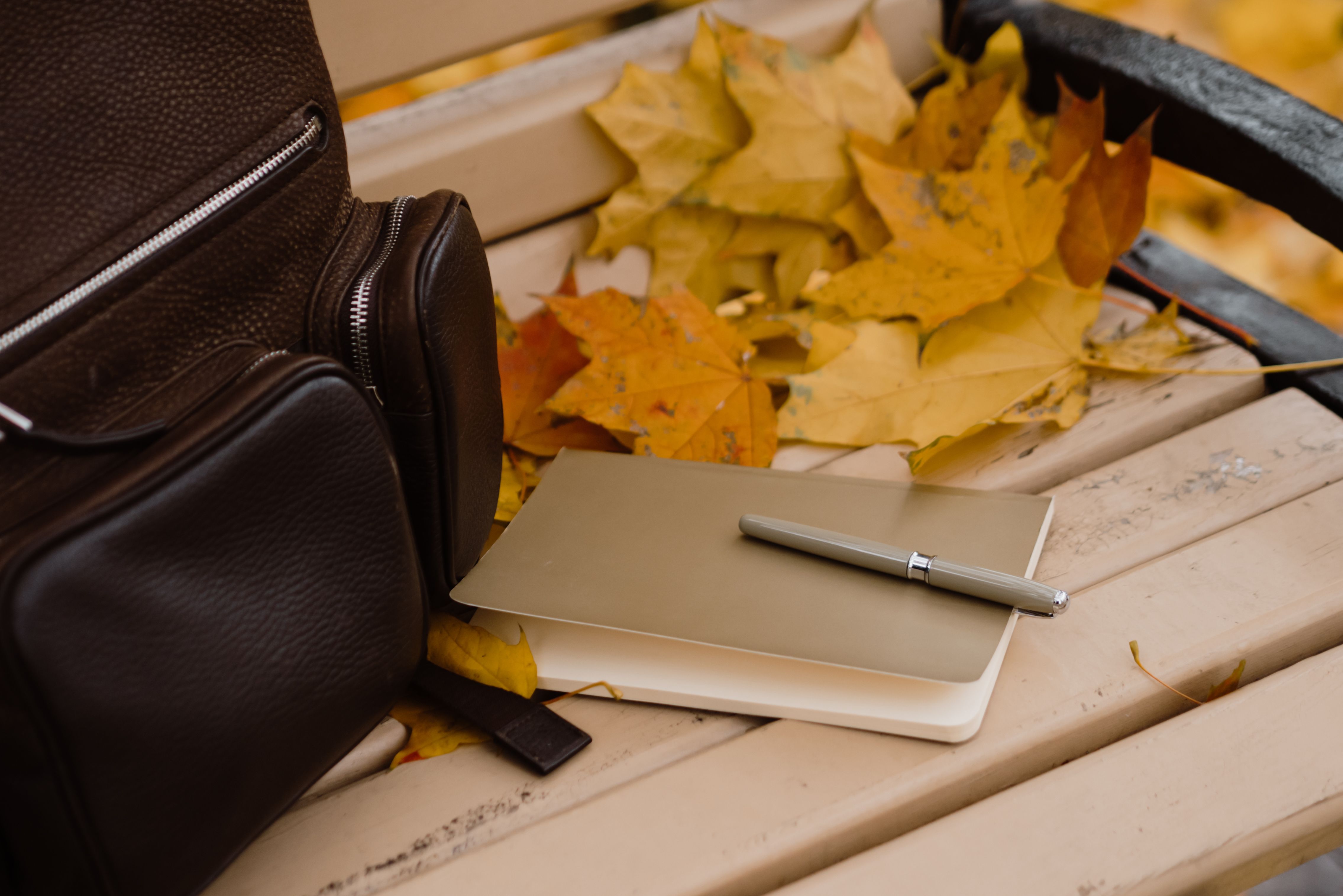 bag and notebook by the door everyday scene lifestyle photo 2