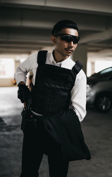 Man in White Dress Shirt and Black Bulletproof Vest Free Stock Photo Man in White Dress Shirt and Black Bulletproof Vest Free Stock Photo