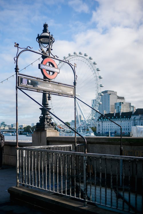 Imagine de stoc gratuită din balustrade, cer albastru, London Eye