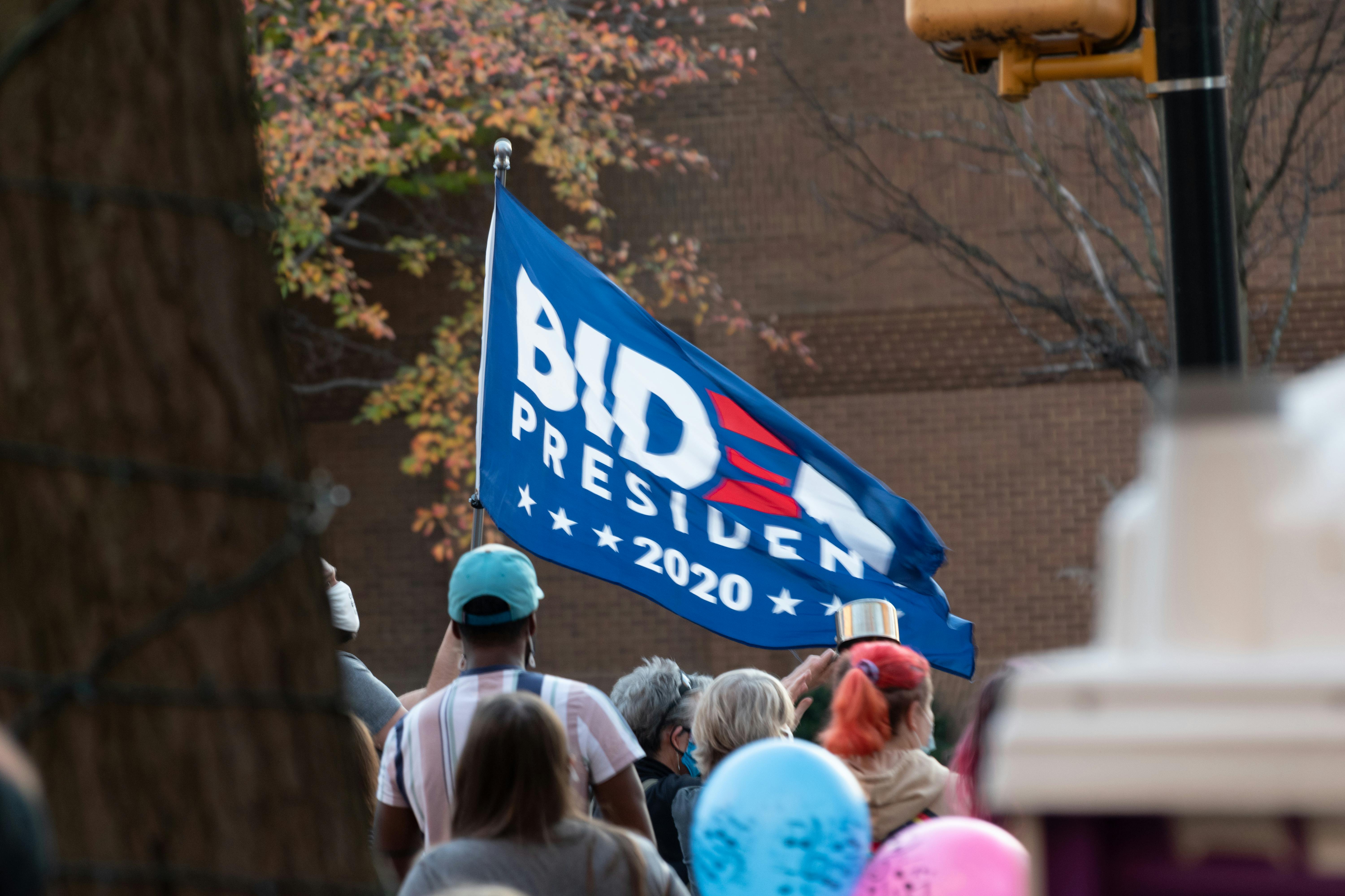 people protest on city street