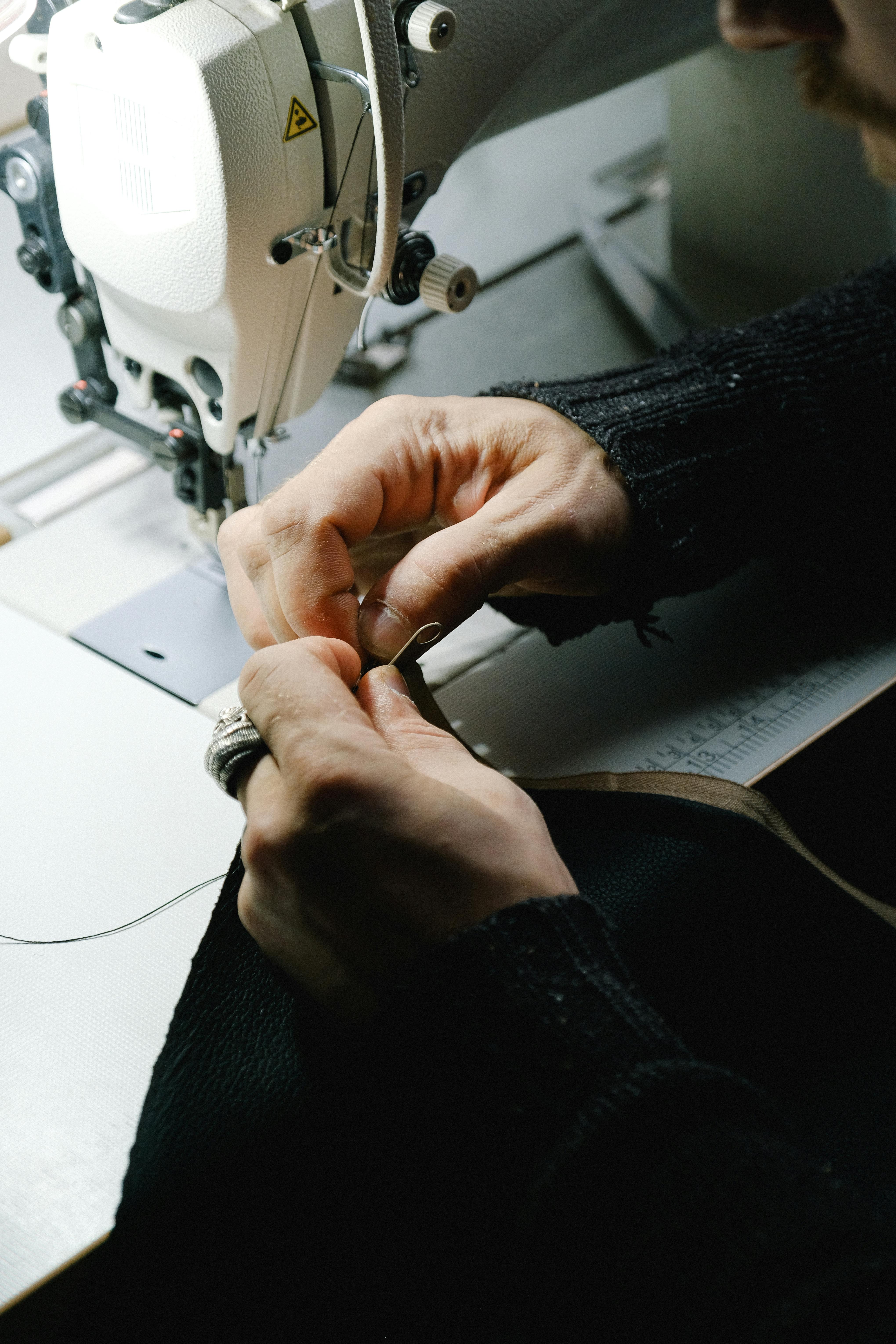 Sew Machine Closeup Hand Sewing Stock Photo 1862348302