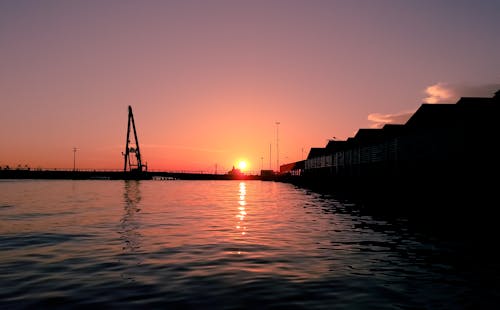 Free stock photo of evening sun, harbor