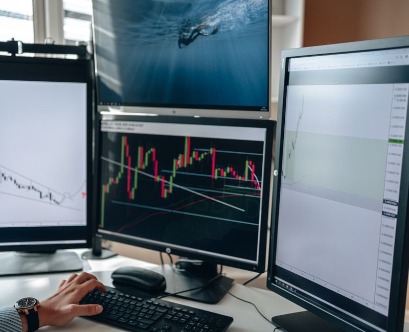 AI algorithms analyzing market data for trading automation