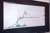 Close-up of a Graph in a Screen