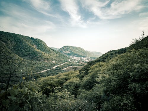 Scenic View of the Green Mountains Full of Trees