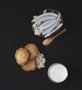 Brown Cookies on White Ceramic Plate Beside White Ceramic Bowl