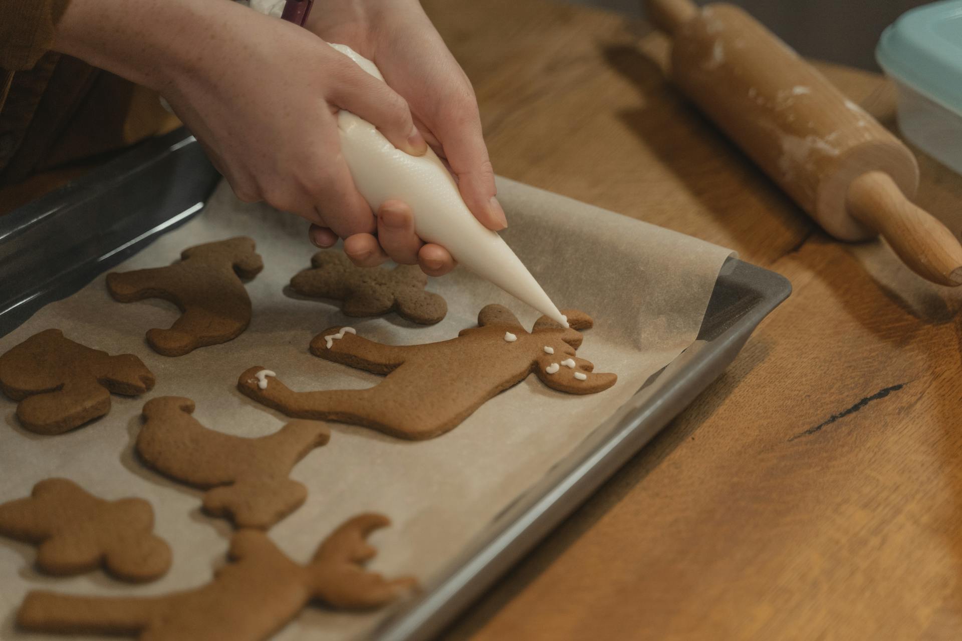 Person Baking Gingerbread