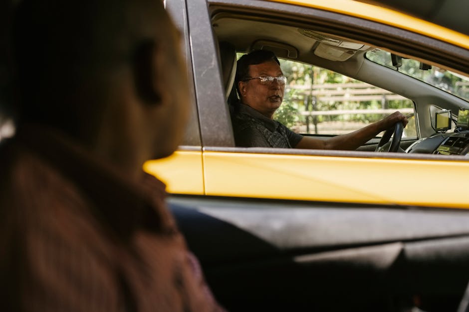 taxi driver comforting passengers