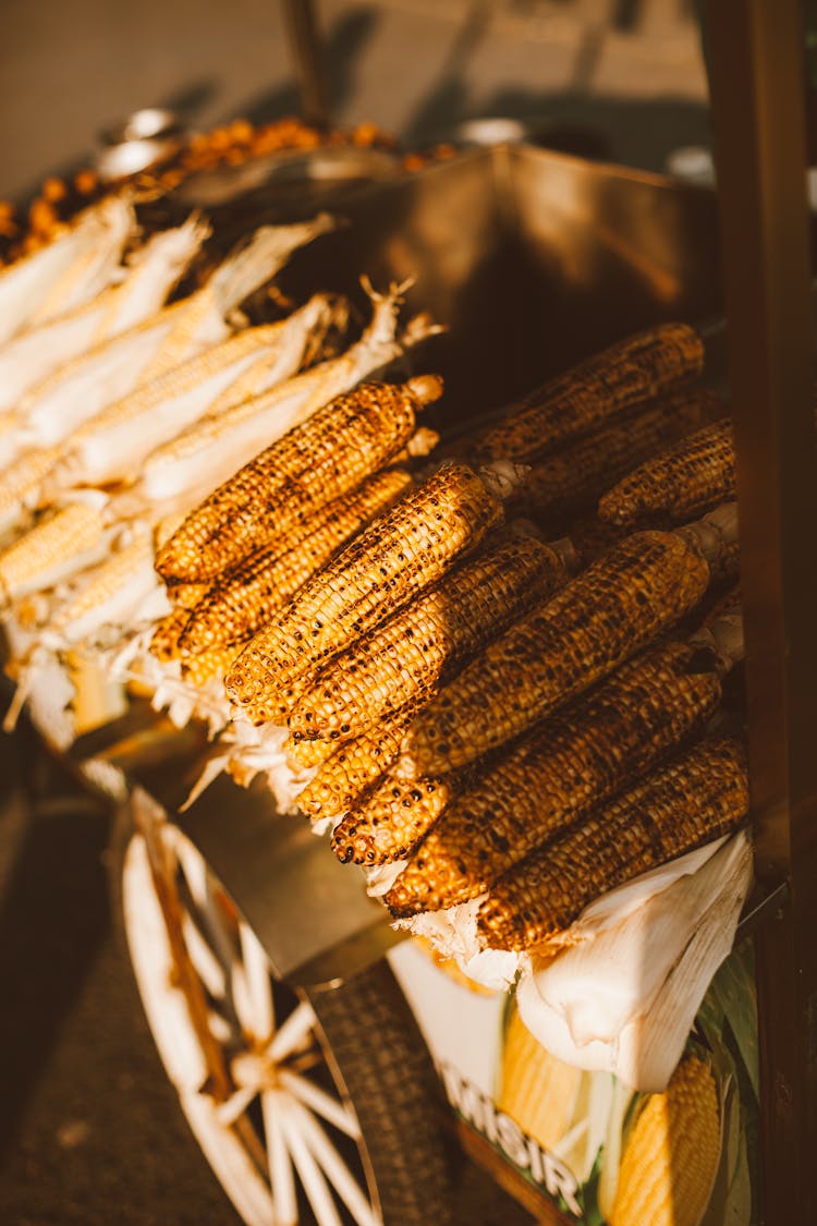 Stack Of Grilled Corns On Cob