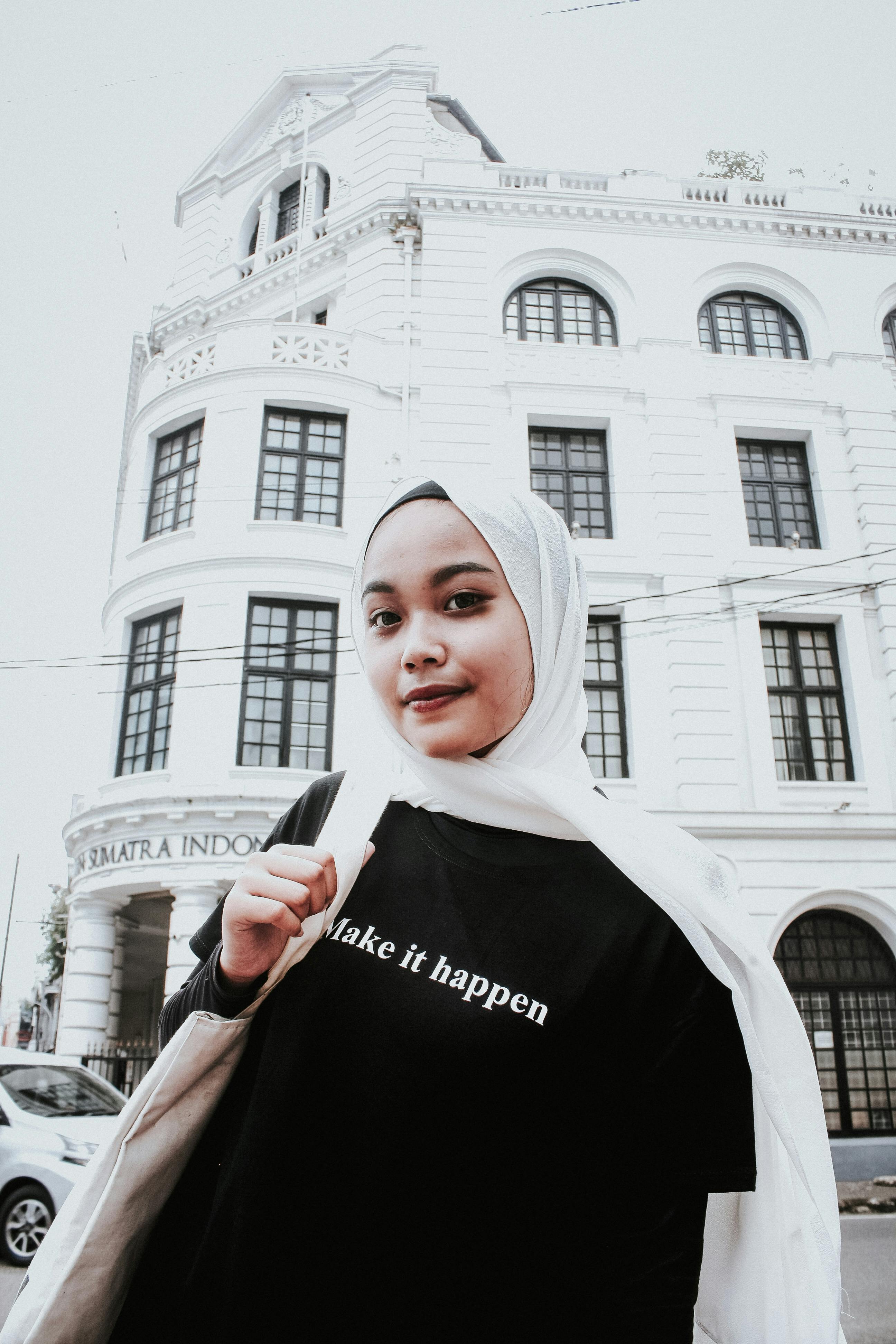 Girl in White Hijab Standing Near White Multi Storey Building · Free Stock  Photo