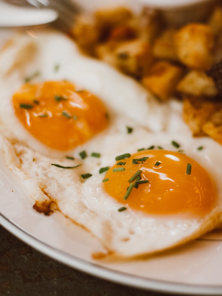 Close-up Of Sunny Side Up Eggs