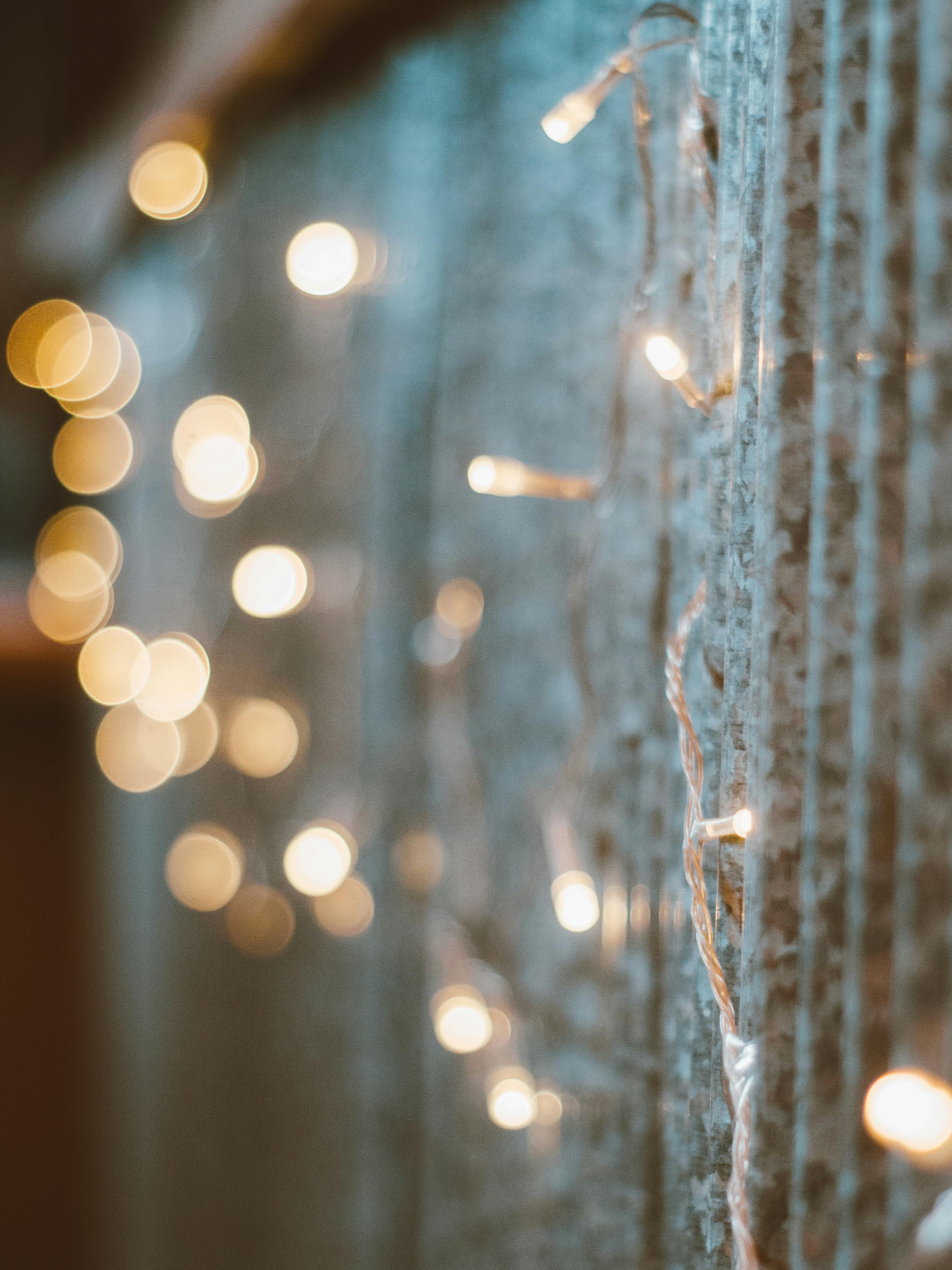Christmas Lights on Concrete wall · Free Stock Photo