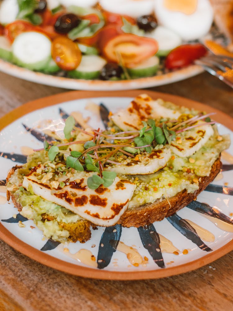 Sandwich With A Grilled Haloumi Cheese 