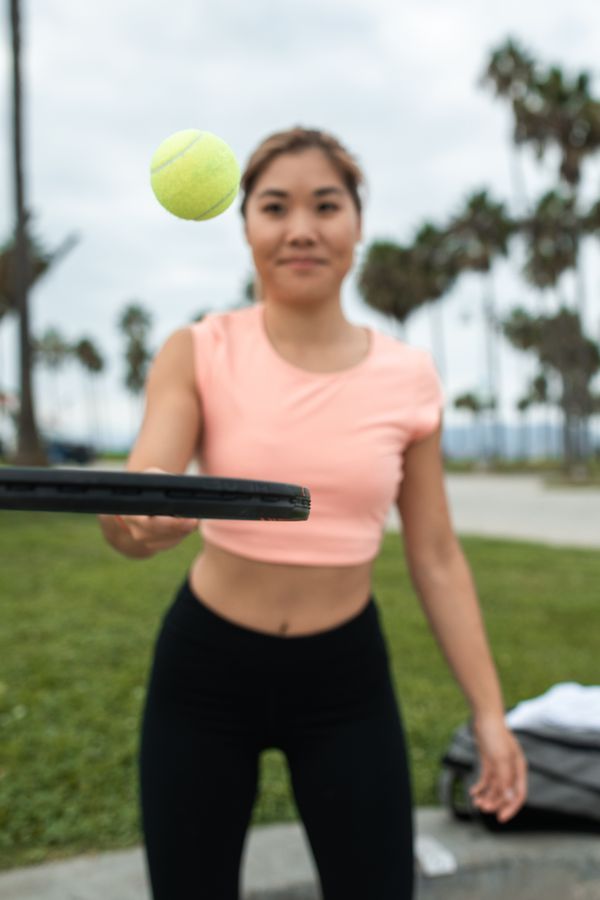 Player hitting a shot during an outdoor session