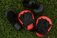 Boxing Gloves and Mitts over the Grass