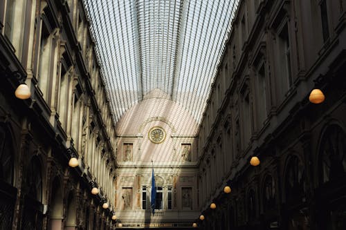 Glass Ceiling of the Royal Gallery of Saint Hubert Arcade in Belgium