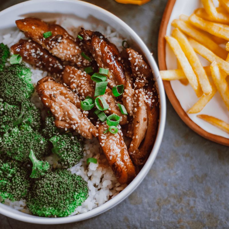 Charred Broccoli Nutritional Yeast Rice