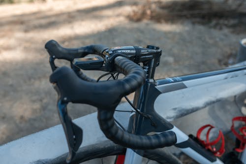 Close-up Shot of a Bicycle Handlebar 