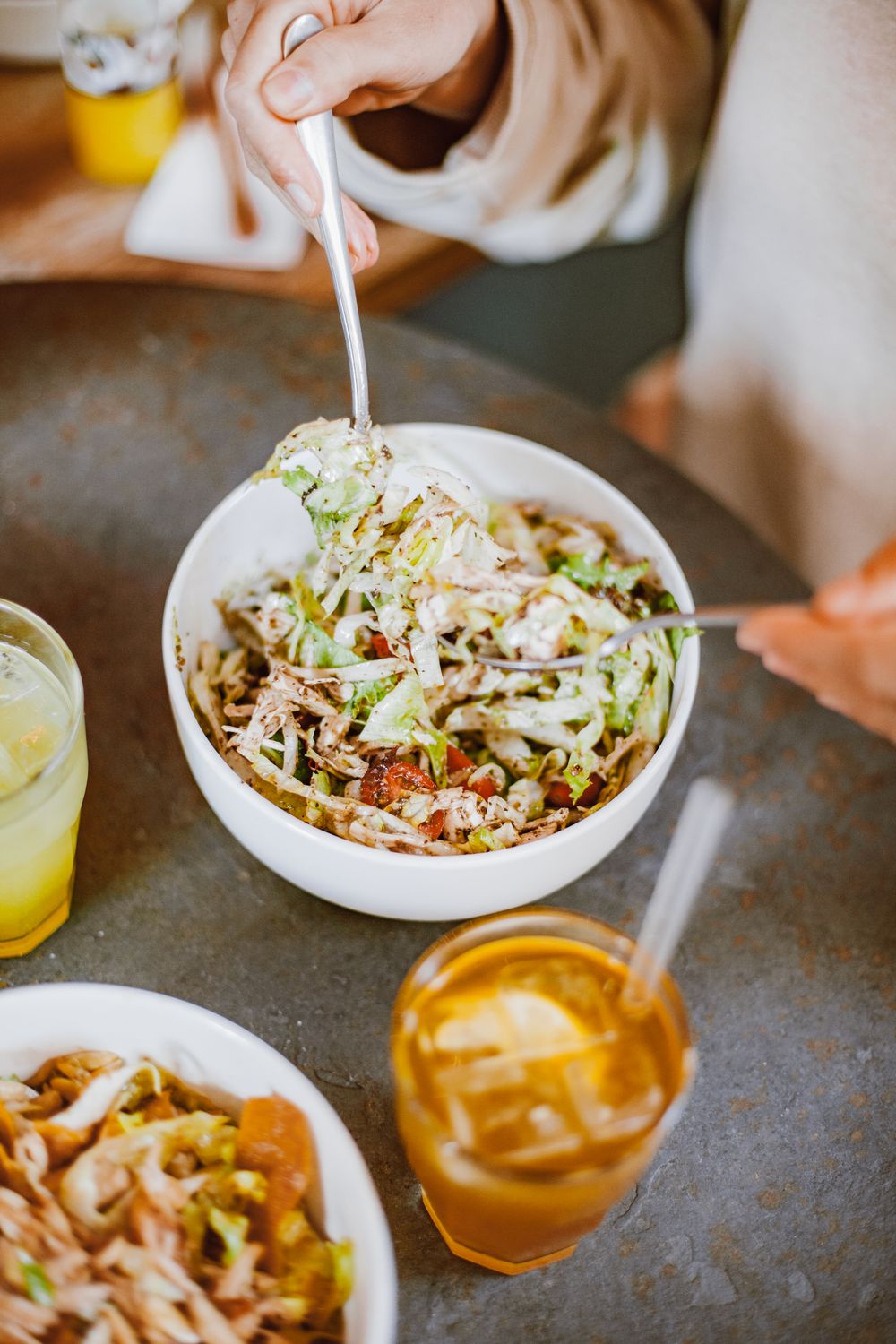 Grilled chicken salad bowl healthy lunch