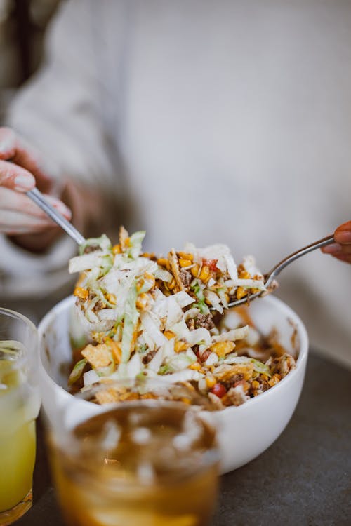 White Ceramic Bowl With Food