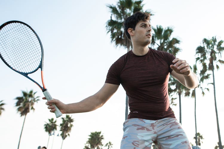 A Man Playing Tennis