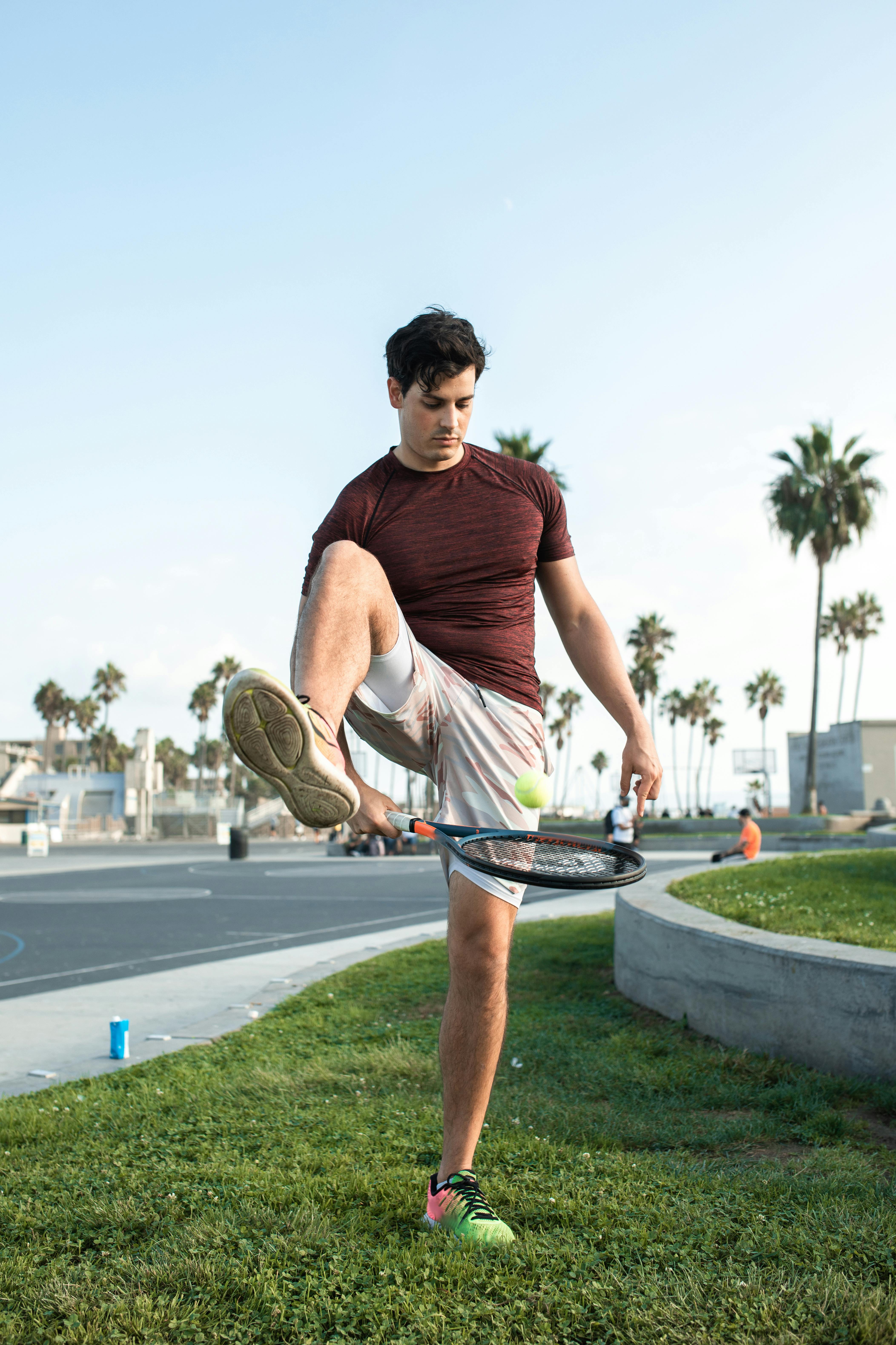 a man playing tennis