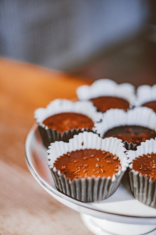 Free Cupcakes on White Ceramic Plate Stock Photo