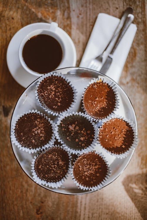 Chocolate Cupcakes on a Plate