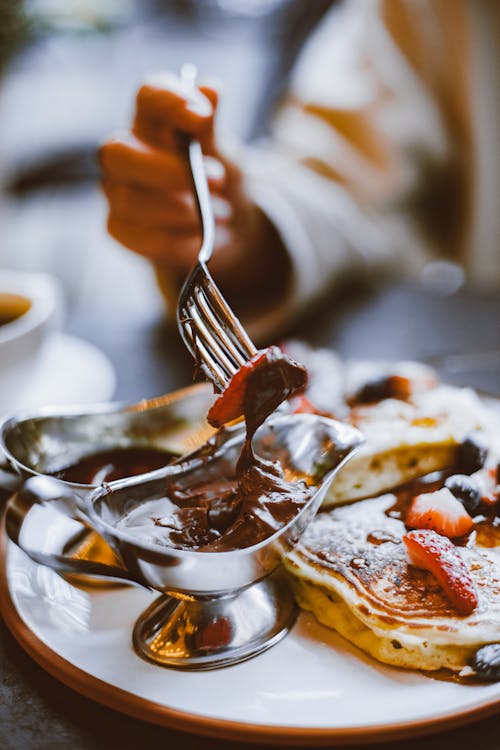 Strawberries in Chocolate on Fork