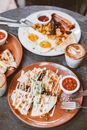 Meals on a Ceramic Plates on a Table